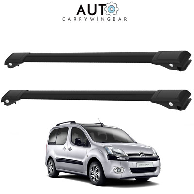 Roof Rack Cross Bars for 12-18 Citroen Berlingo Multispace Aluminium Black 2Pcs
