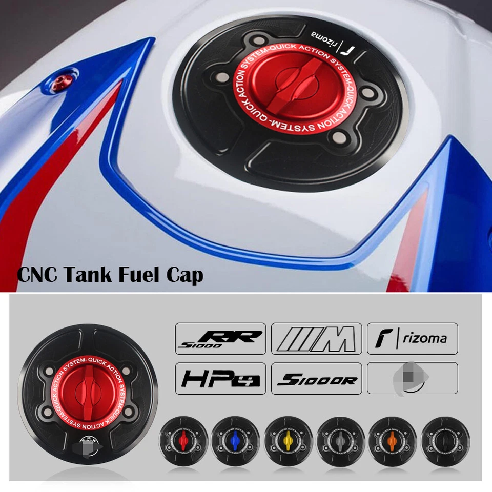 For BMW S1000RR M1000RR S1000R CNC Racing Keyless Fuel Gas Tank Cover Caps Cas Foto 2 de 4