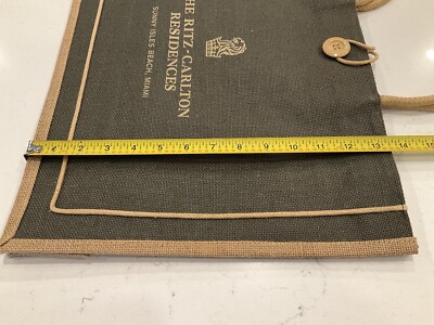 The Ritz-Carlton Residences Brown/Beige Burlap Tote. 17.75