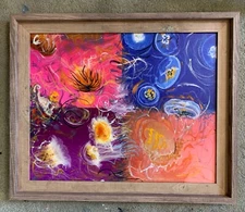 Sea, Abstract, Original Mixed Media Paintings, Framed