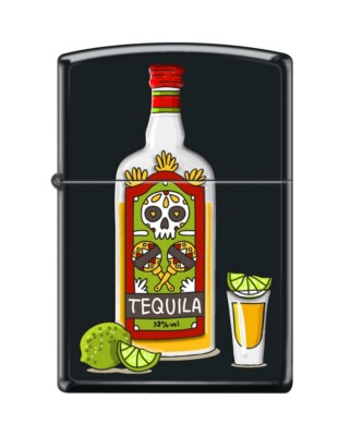 Zippo 82215 tequila bottle liquor beverage shot sugar skull Lighter