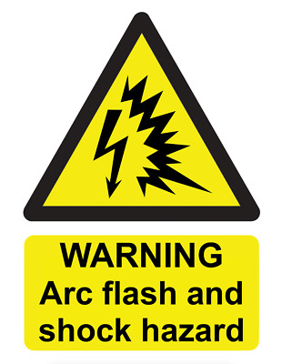 Warnlichtbogen Blitz und Stoßgefahr Sicherheit Elektro Schild Aufkleber Hinweis Decal