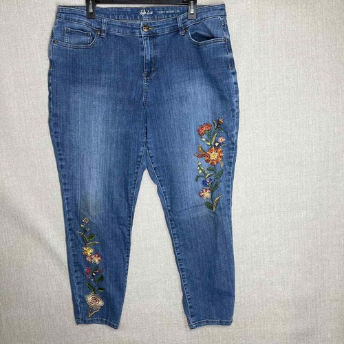 Style \u0026 Co Women Floral Curvy Skinny 