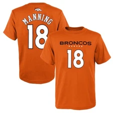 Peyton Manning NFL Denver Broncos "Mainliner" Orange Jersey T-Shirt Boys (4-7)