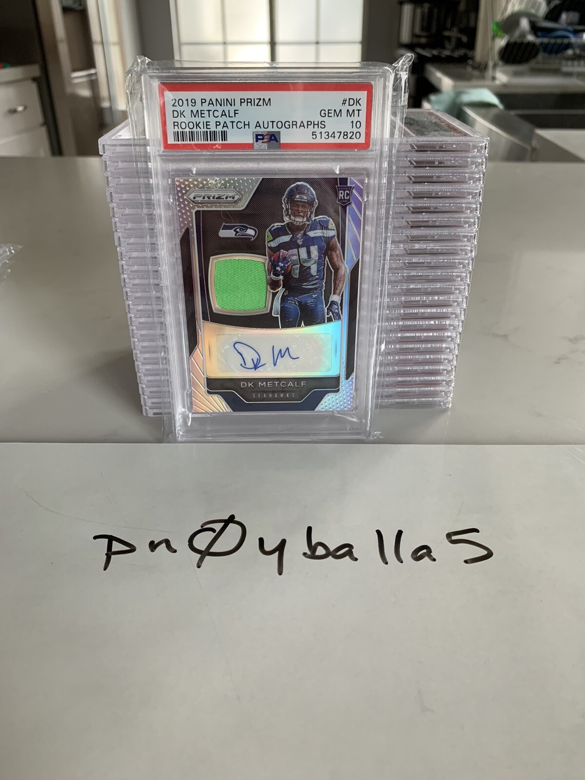 2019 Prizm DK Metcalf Rookie Patch Auto #10/60 PSA 10 POP 3