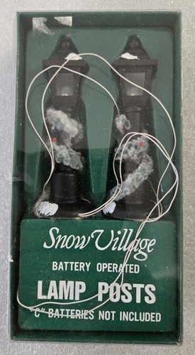 Vintage Snow Village Battery Operated Lamp Post with Free One - Picture 2 of 6