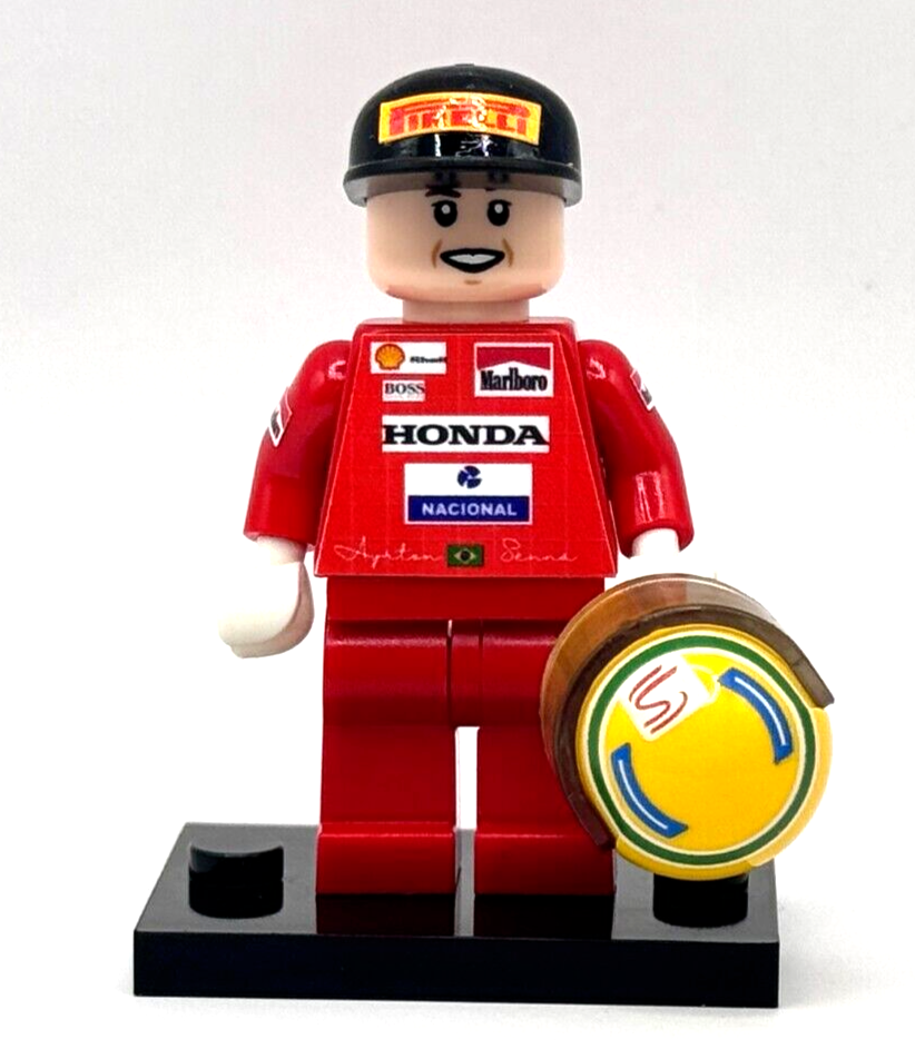 LEGO F1 Formula 1 Minifigure Racing Driver Ayrton Senna Mclaren