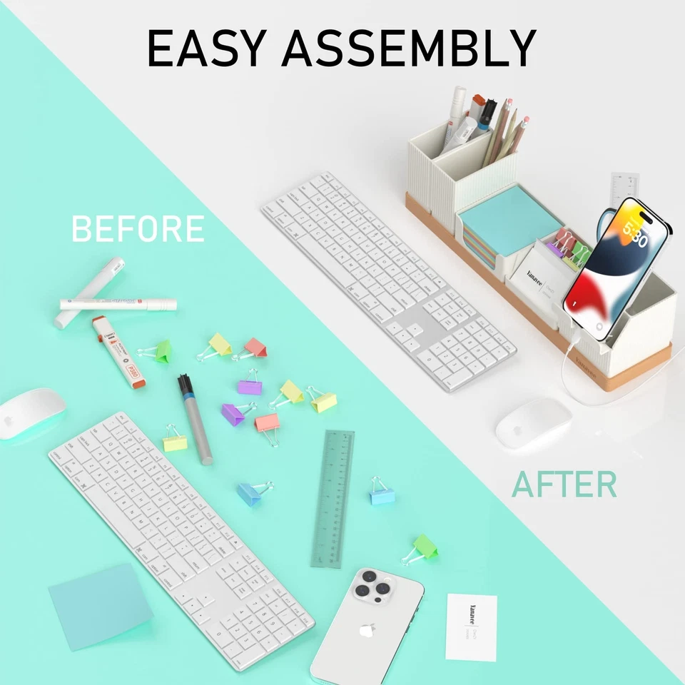 Schreibtisch Organizer Schreibtischorganizer Holz Büro Organizer Einstellbare... - Bild 4 von 4