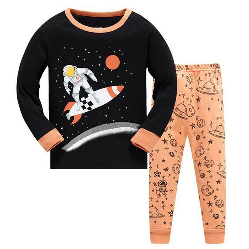 Kids Boys Cotton Clothes Outfits Long Sleeve Tops+Trousers Sets Casual Homewear - Picture 11 of 11