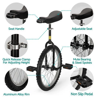 Einrad Kinder Erwachsene 20" Einrad Jonglier Balance Rad Familien Offroad - Bild 1 von 4