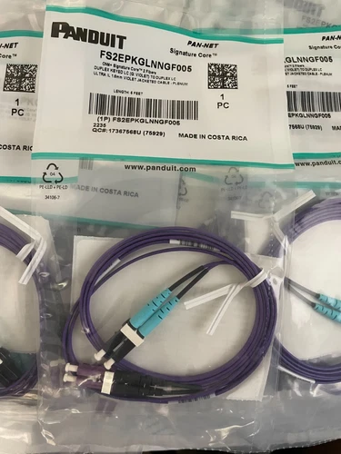 6 Pack 1 Meter Multimode OM4 Duplex LC to LC Fiber Patch Cable 5ft. New