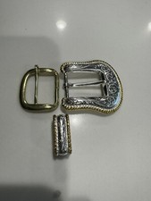 Silver  Gold Belt Buckle Set