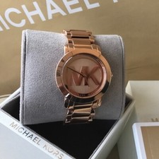 Michael Kors MK3207 Runway Rose Gold Steel MK Logo Dial Women's