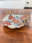 Vintage Collectible Handpainted Italy Glazed Floral Bowl Pottery Bowl/Tray Deco