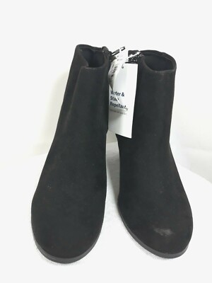 Old Navy Women's Size 10 Suede Block-Heel Ankle Boots Tall Zip