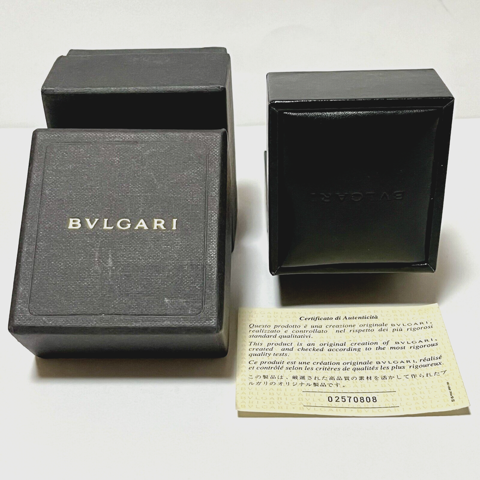 BVLGARI Ring Case Empty Box Black Logo Genuine Accessory Jewelry Box