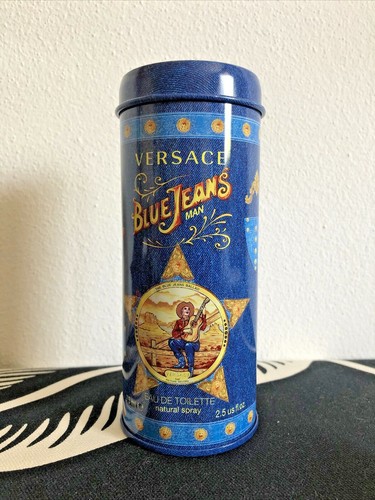 Versace jeans profumo blu barattolo in metallo scatola latta (vuoto no  profumo) | eBay