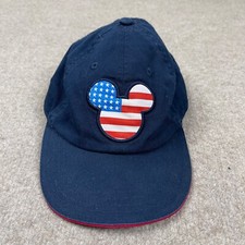Mickey Mouse Cap Hat Blue Adjustable Unisex Youth Large USA Flag Disney