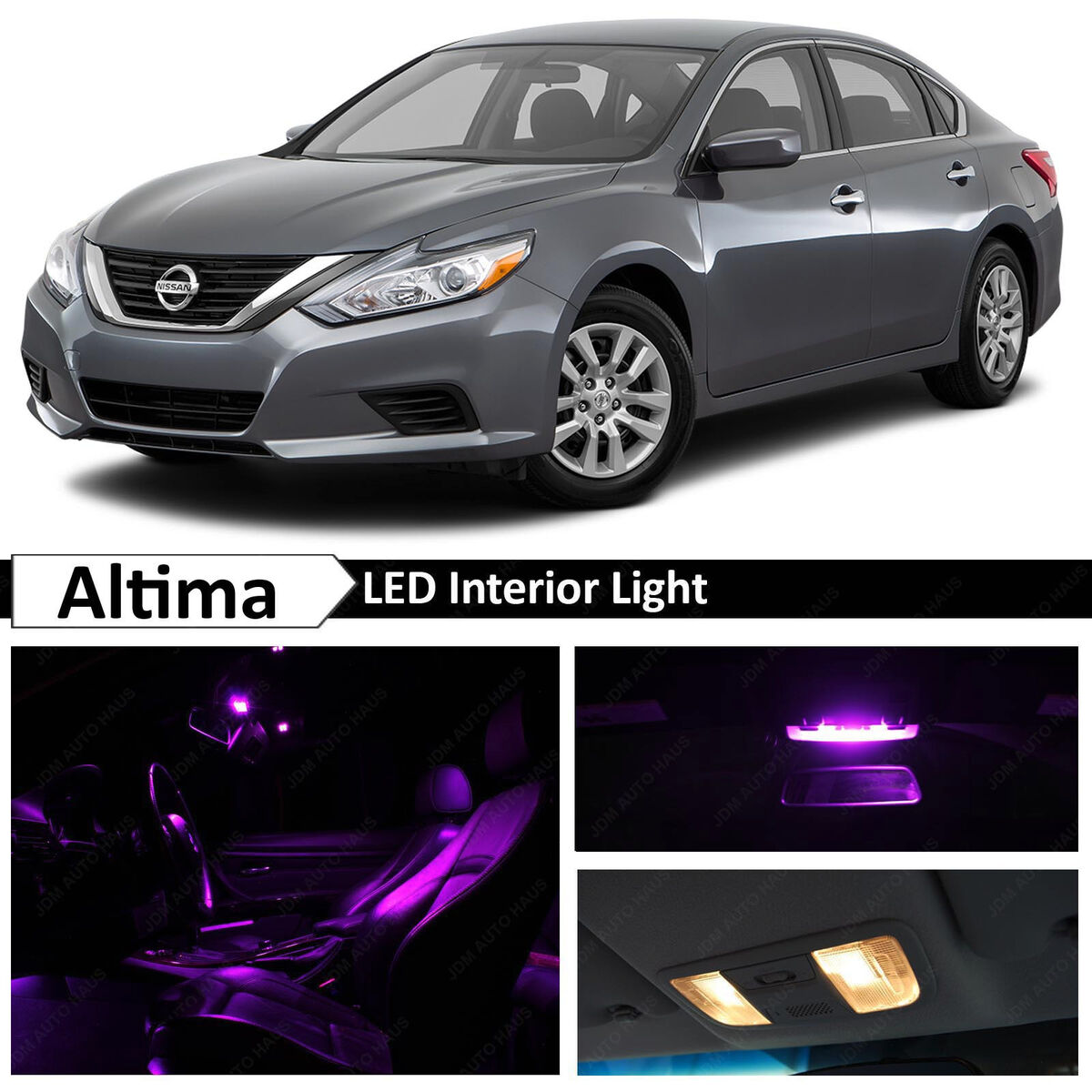 13x Purple LED Lights Interior Bulb Package Kit Fits Nissan Altima  2015-2016