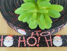 7/8 Inch 1 YD Santa Claus Christmas Grosgrain Ribbon Ho Ho Ho Merry Christmas