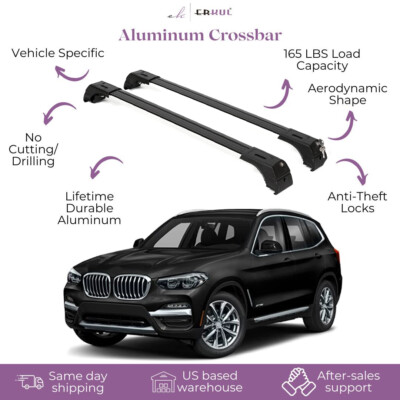 Fits BMW X3 2018-2024 with Factory Rails 2PCS Roof Rack Cross Bars