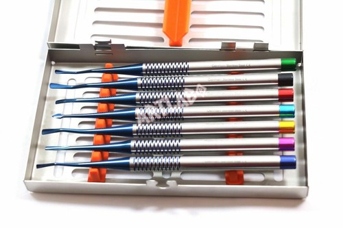 Elevador dental alemán de acero inoxidable PDL proximadores/juego de luxantes de 7 con casete - Imagen 2 de 9