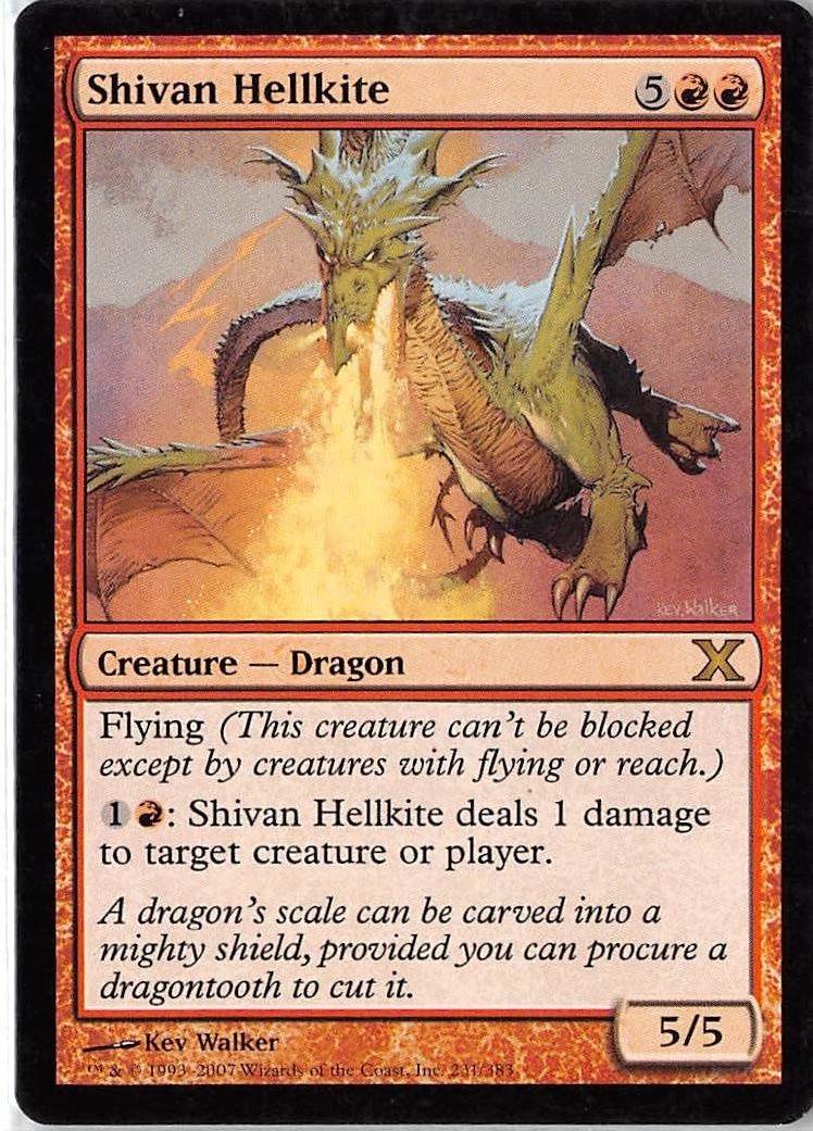 Shivan Hellkite *Rare* Magic MtG x1 Tenth 10th Edition SP