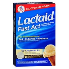 LACTAID Fast Act Tablets  Vanilla Twist Flavor 60 Tabs By Lactaid