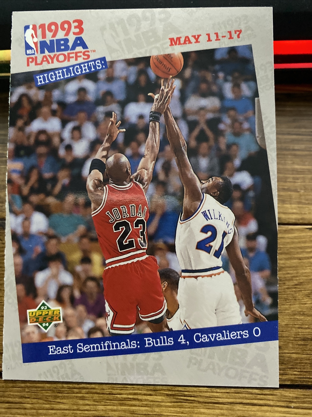 93-94 UPPER DECK ~ MICHAEL JORDAN 1993 NBA PLAYOFFS HIGHLIGHTS MAY 11-17 #187