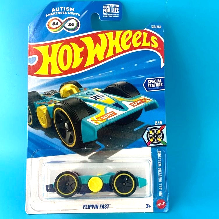 HOT WHEELS 2026 FLIPPIN FAST BLUE 135/250 JJJ88 HW ALL DRIVERS WELCOME