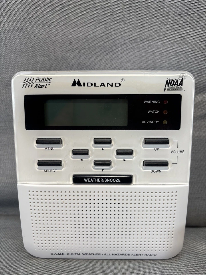 Midland WR-100 Public Alert Noaa Weather Radio Digital Clock with Power Adapter - Image 2 of 4