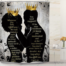 Omifly African American Shower Curtain Women Men 60Wx72H Inch Afro Black Queen K