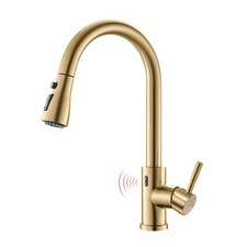 Touchless Gold Kitchen Faucet with Pull Down Sprayer Motion Sensor Hands-Free...
