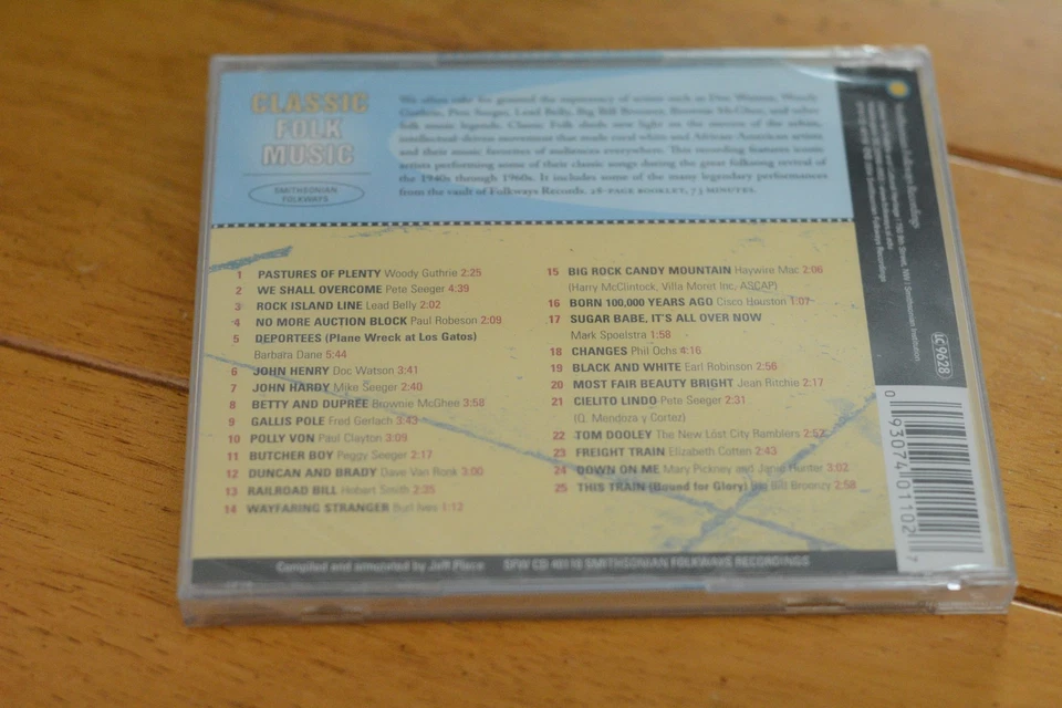 Classic Folk Music CD Smithsonian Folkways 25 Songs Woody Guthrie Seeger New Foto 2 de 2