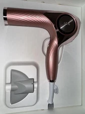 ReFa Hair Dryer Rose Gold with box, striped design, stand included Handheld