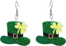 St Patrick'S Day Earrings for Women Girls,Shamrock Dangle Earrings Green Clover