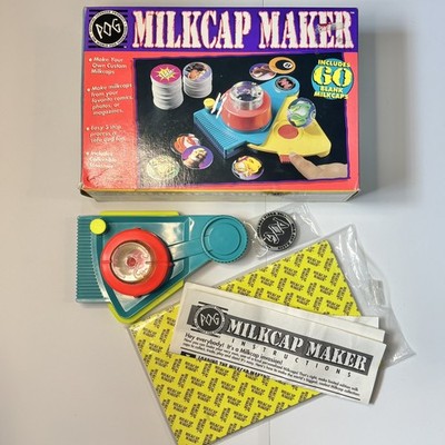 Official Pog Milkcap Maker 1995 Retro Toy Machine & Pogz Pogs Milk Caps blanks 