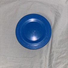 Vintage Fisher Price Fun with Food Set Of 5 Blue Plastic Play Plates