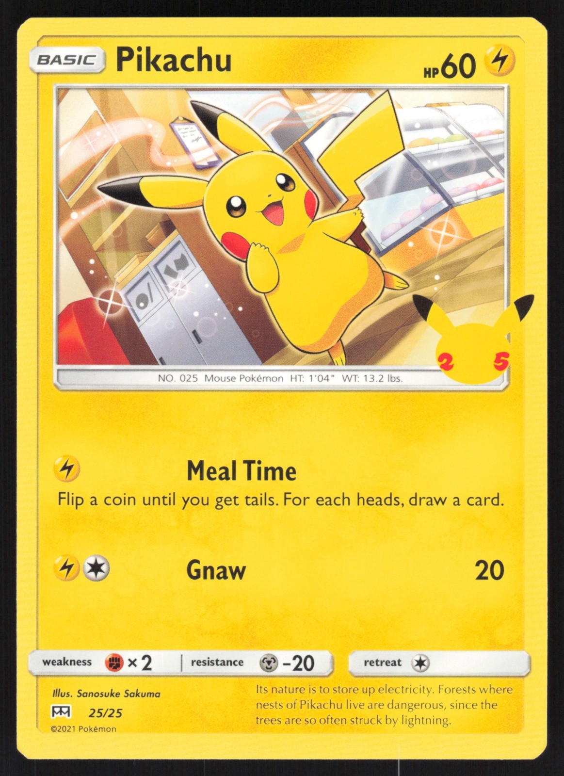 Pikachu - 25/25 025/025 NM McDonald's 25th Anniversary Promos Pokemon Card