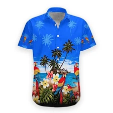 Gearhumans 3d Parrot Hawaii Shirt Hawaiian Shirt Aloha Summer Casual Beachwear
