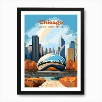 Chicago Illinois USA Clou gerahmtes Wandbild Poster Leinwanddruck Bild