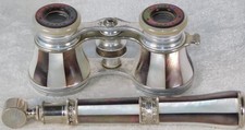 Antique 1900's Lemaire Fi Paris Opera Glasses Mother of Pearl Binoculars