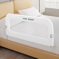 Bed Guard Rail for Toddlers - 32" Adjustable Heights  Folding up Portable Be...