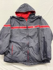 Vintage Y2K Nike Fleece Lined Windbreaker Jacket Oval Swoosh Navy Red Mens L