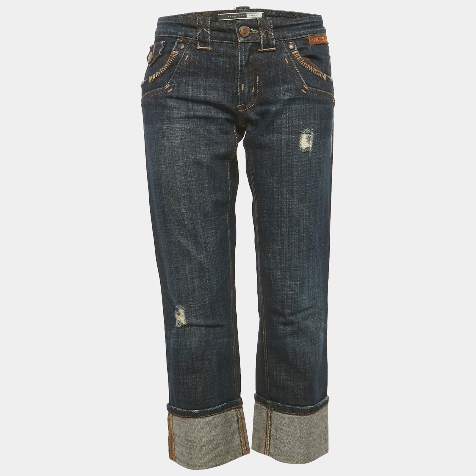 Sportmax Code Denim Mid Rise Capri MWaist 32