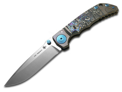 Spartan Blades Harsey Folder SF5 Bronze Dragon Art Titanium MagnaCut Knife