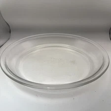 Vintage PYREX 9" Clear Glass Round 1 3/8" Deep Pie Plate Baking Dish #209