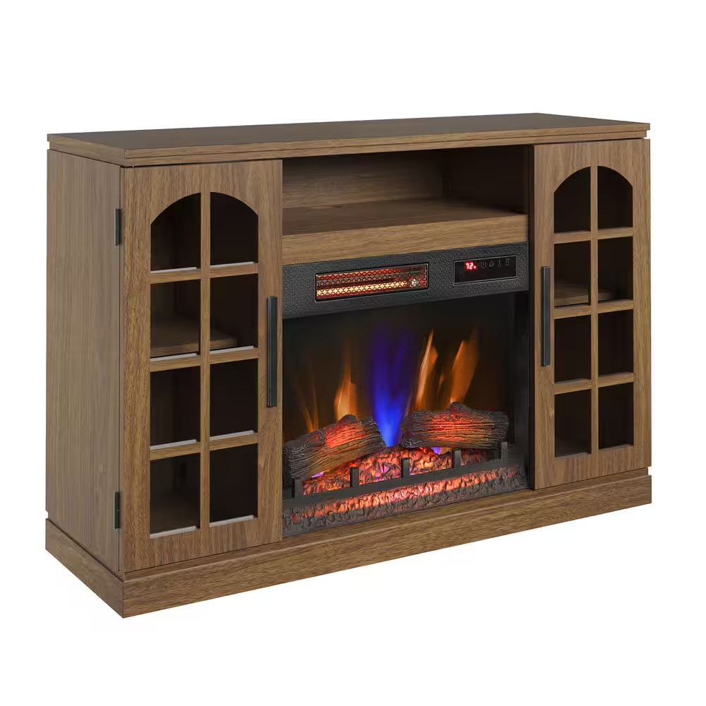 Ing Electric Fireplace Tv Stand In Natural Walnut