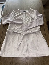 H by Halston Faux Suede Jacket w/Sweater Knit Sleeves Size 14 Grayish Beige NEW