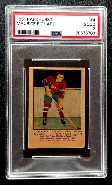 MAURICE ''ROCKET'' RICHARD RC 1951-52 PARKHURST 51-52 #4 PSA 2 89172